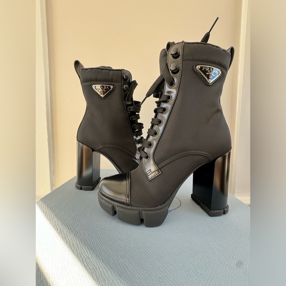 Prada Black Lace Up Boots - Picture 3 of 6